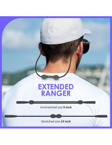 Correa para Gafas 3 Pcs - Ajustable 35,56 cm - Negro Marrón Azul