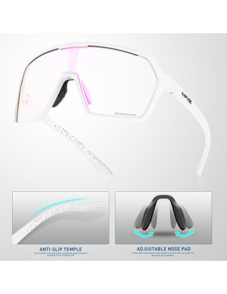 Gafas de Ciclismo KAPVOE Fotoquímicas UV400 Rosa Gafas de Ciclismo KAPVOE Fotoquímicas UV400 Rosa