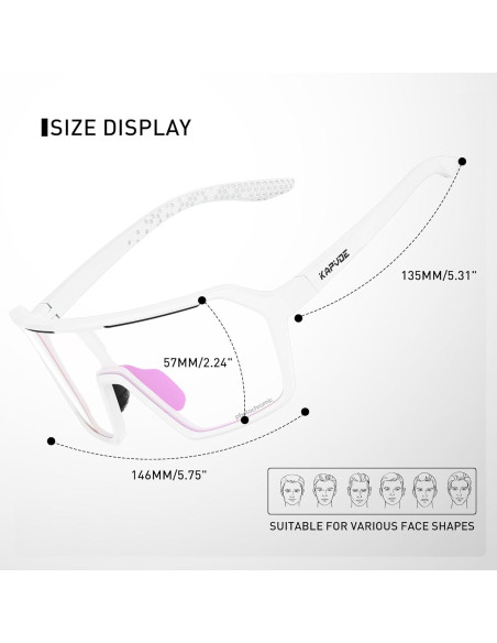 Gafas de Ciclismo KAPVOE Fotoquímicas UV400 Rosa Gafas de Ciclismo KAPVOE Fotoquímicas UV400 Rosa