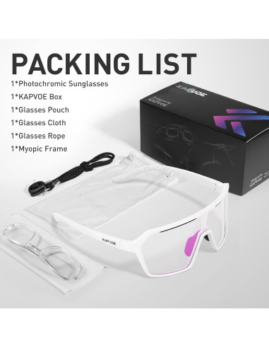 Gafas de Ciclismo KAPVOE Fotoquímicas UV400 Rosa