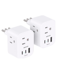 Adaptador de Enchufe de Viaje Tipo L BESHON 6 en 1 USB-C