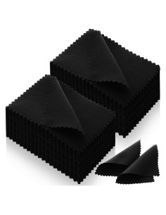200 Paños de Limpieza de Joyería Tatuo Microfibra 6x8 cm Negro