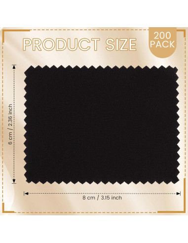 200 Paños de Limpieza de Joyería Tatuo Microfibra 6x8 cm Negro
