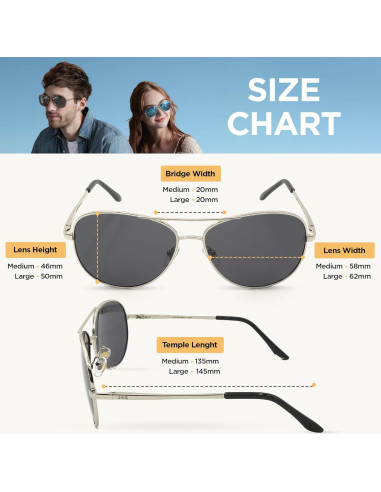 Gafas de sol J+S Aviador Polarizadas 100% UV 62mm