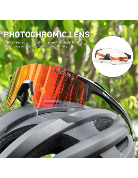 Gafas de Ciclismo Fotoquímicas SCVCN UV400 TR90 Negro