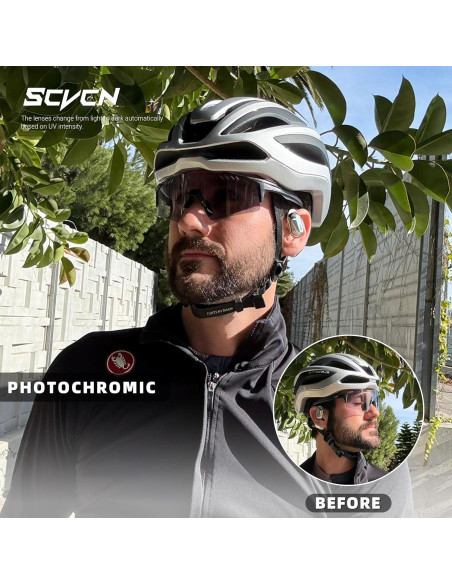 Gafas de Ciclismo Fotochromáticas SCVCN TR90 UV400 Rosa