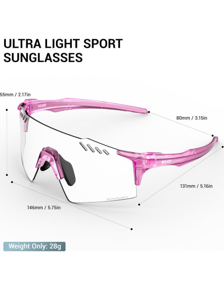 Gafas de Ciclismo Fotochromáticas SCVCN TR90 UV400 Rosa