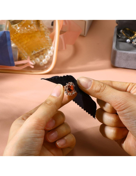 200 Paños de Limpieza de Joyería Tatuo Microfibra 6x8 cm Negro