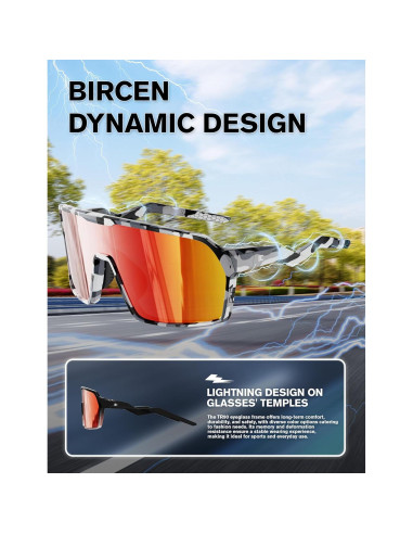 Gafas de sol BIRCEN deportivas UV400 para ciclismo y correr