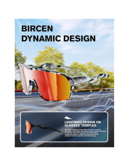 Gafas de sol BIRCEN deportivas UV400 para ciclismo y correr Gafas de sol BIRCEN deportivas UV400 para ciclismo y correr