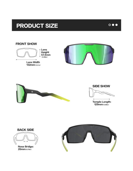 Gafas de sol BIRCEN polarizadas para deportes UV400 Gafas de sol BIRCEN polarizadas para deportes UV400