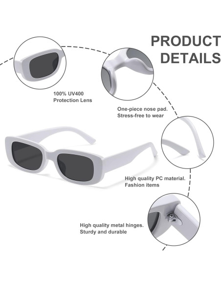 Gafas de Sol Rectangulares JASPIN UV400 Unisex Retro Gafas de Sol Rectangulares JASPIN UV400 Unisex Retro