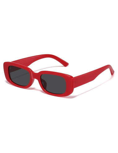 Gafas de Sol Rectangulares JASPIN UV400 Unisex Rojo
