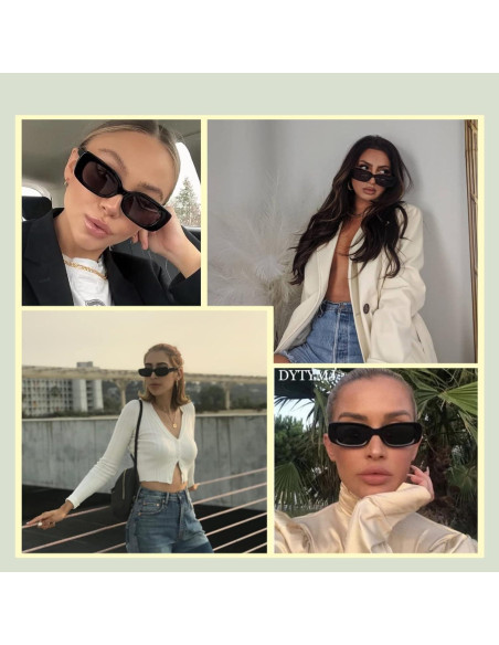 Gafas de Sol Rectangulares JASPIN UV400 Unisex Retro Y2K Gafas de Sol Rectangulares JASPIN UV400 Unisex Retro Y2K