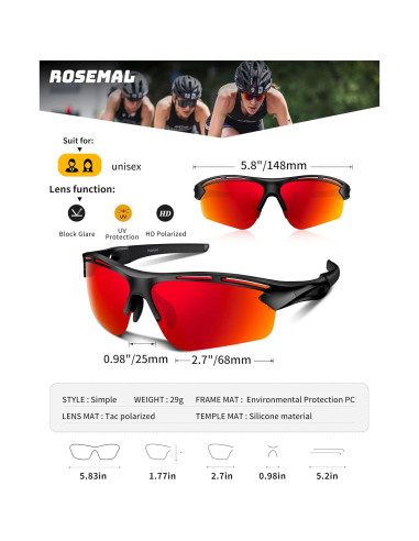 Gafas de sol deportivas Rosemal 7253 polarizadas UV400