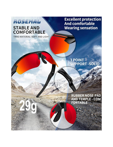 Gafas de sol deportivas Rosemal 7253 polarizadas UV400