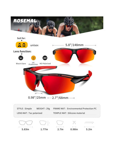 Gafas de sol deportivas Rosemal 7253 polarizadas UV400