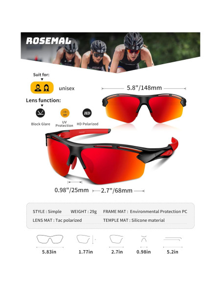 Gafas de sol deportivas Rosemal 7253 polarizadas UV400