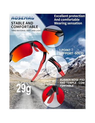 Gafas de sol deportivas Rosemal 7253 polarizadas UV400