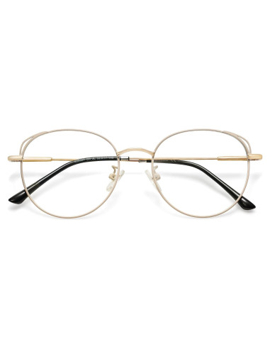 Gafas de luz azul SOJOS Cat Eye para mujer con marco metal