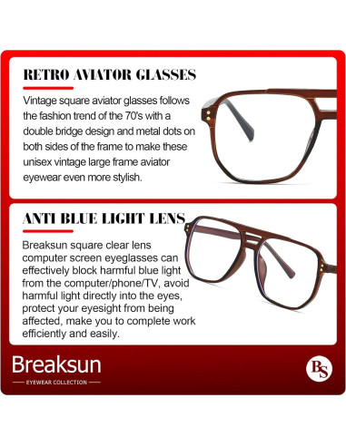 Gafas de sol retro Breaksun B68 unisex 54mm bloqueadoras