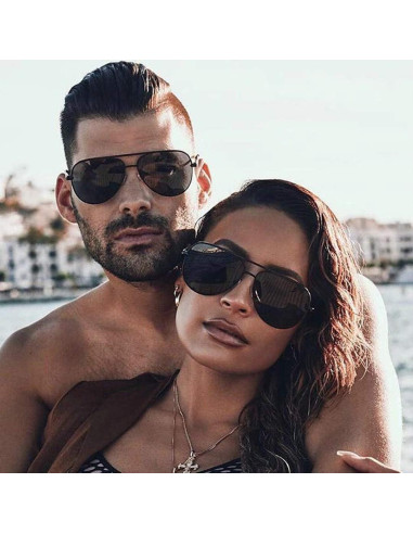 Gafas de sol aviador polarizadas PORADAY 58mm marco metal