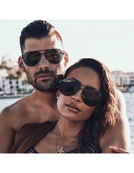 Gafas de sol aviador polarizadas PORADAY 58mm marco metal