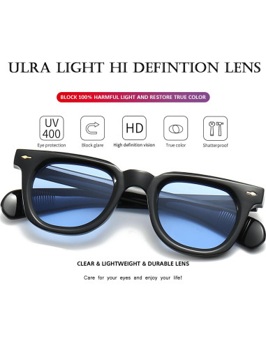 Gafas de sol cuadradas PORADAY negras UV400 unisex