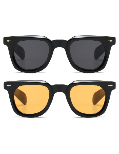 Gafas de sol cuadradas PORADAY unisex con lentes UV400