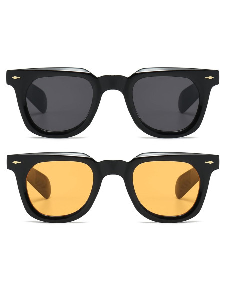 Gafas de sol cuadradas PORADAY unisex con lentes UV400