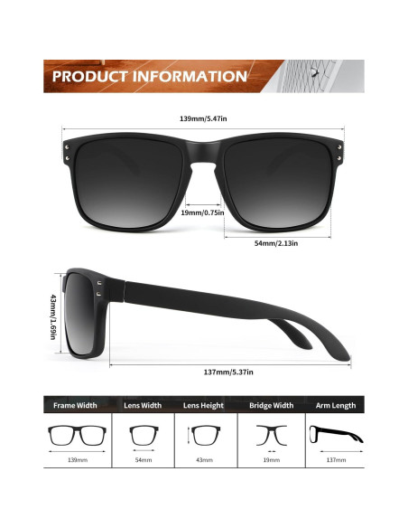 Gafas de Sol Polarizadas KALIYADI Estilo Vintage UV