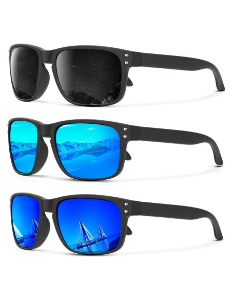 Gafas de Sol Polarizadas KALIYADI 3 Paquete UV Protección