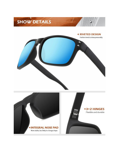 Gafas de Sol Polarizadas KALIYADI 3 Paquete UV Protección