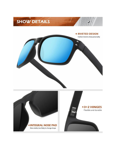 Gafas de Sol Polarizadas KALIYADI 3 Paquete UV Protección