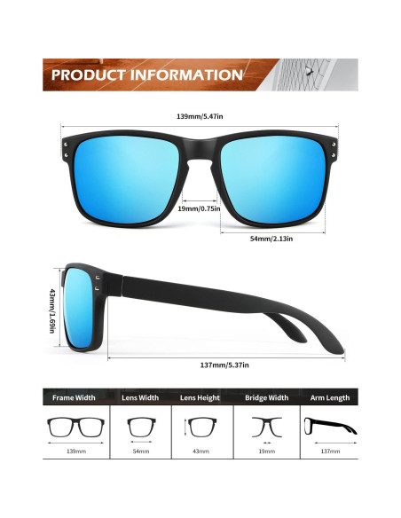 Gafas de Sol Polarizadas KALIYADI 3 Paquete UV Protección