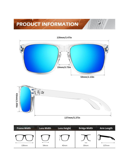 Gafas de Sol KALIYADI Polarizadas UV para Hombres y Mujeres