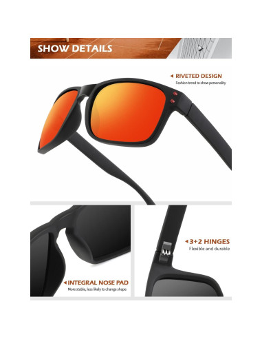 Gafas de Sol Polarizadas KALIYADI 3 Paquete UV Protección