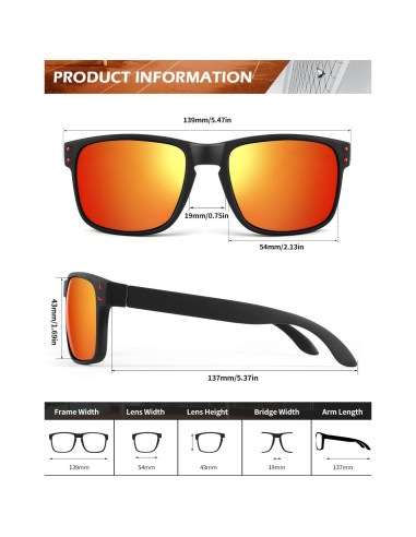 Gafas de Sol Polarizadas KALIYADI 3 Paquete UV Protección