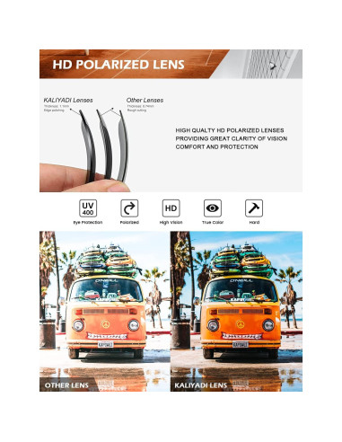 Gafas de Sol Polarizadas KALIYADI 3 Paquete UV Protección
