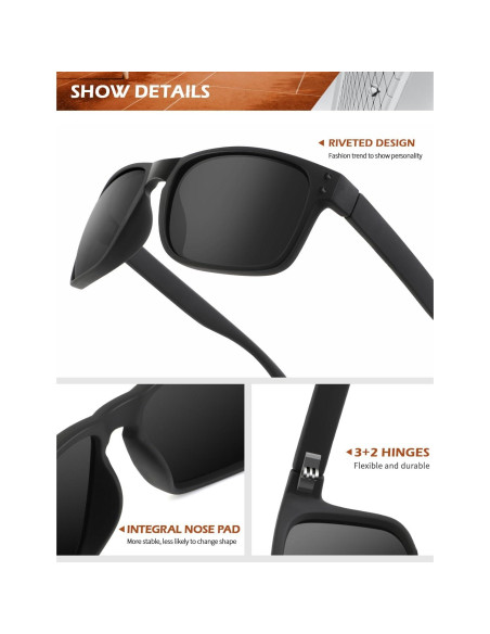 Gafas de Sol Polarizadas KALIYADI Estilo Vintage UV