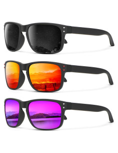 Gafas de Sol Polarizadas KALIYADI Estilo Vintage UV 3 Piezas