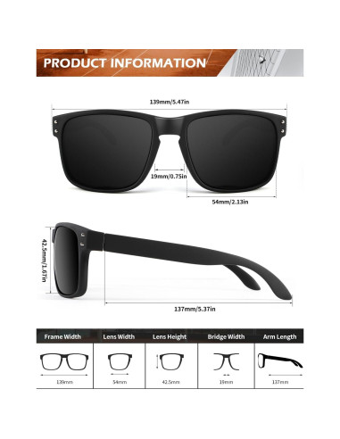 Gafas de Sol Polarizadas KALIYADI Estilo Vintage UV