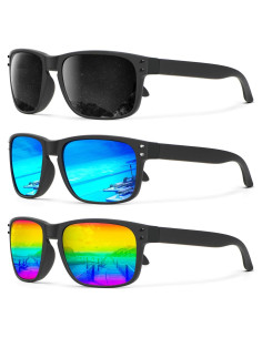 Gafas de Sol Polarizadas KALIYADI Estilo Vintage UV 3 Piezas