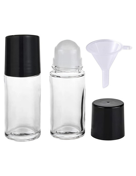 Juego de 2 Botellas Roller de Vidrio Mozff 30ml Negras