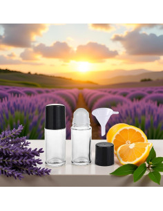 Juego de 2 Botellas Roller de Vidrio Mozff 30ml Negras 2