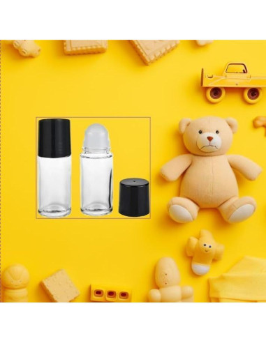 Juego de 2 Botellas Roller de Vidrio Mozff 30ml Negras