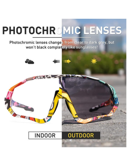 Gafas de Ciclismo KAPVOE Fotoquímicas UV400 para MTB Gafas de Ciclismo KAPVOE Fotoquímicas UV400 para MTB