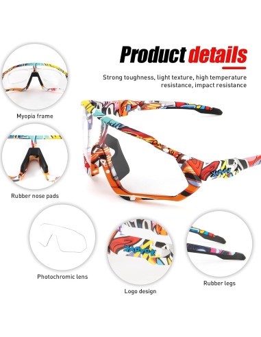 Gafas de Ciclismo KAPVOE Fotoquímicas UV400 para MTB