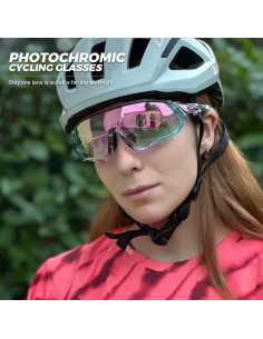 Gafas de Ciclismo KAPVOE Fotoquímicas UV400 Rosa 2