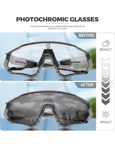Gafas de Ciclismo KAPVOE Fotoquímicas UV400 para MTB